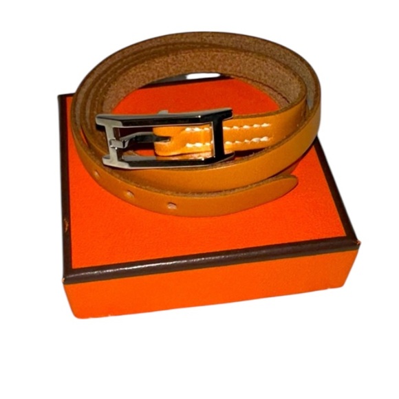 AUTHENTIC HERMES Leather Hapi Quad Tour Wrap Bracelet